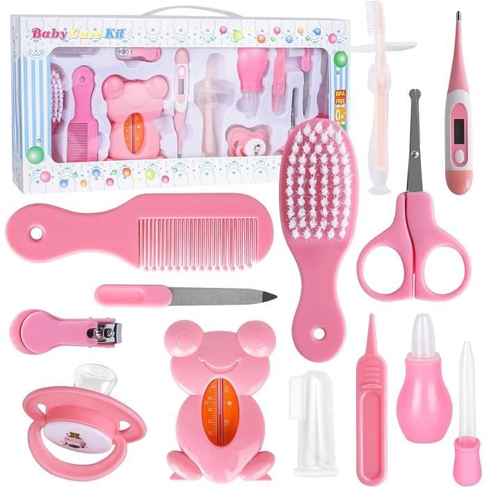 Trousse De Soins Bébé 8 Pièces - Kit Toilette Nouveau-né Portable Avec Coupe-ongles, Brosse...