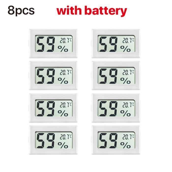 Lot De 4 Thermomètres Hygromètres Numériques LCD - Mini Capteurs Température Humidité Pour Maison, Chambre, Bureau - 10