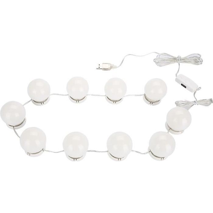 Kit de Lumière de Miroir - lampe pour miroir cosmétique lampe de coiffeuse  table 10 ampoules LED lampe de coiffeuse HB010 - Cdiscount Maison