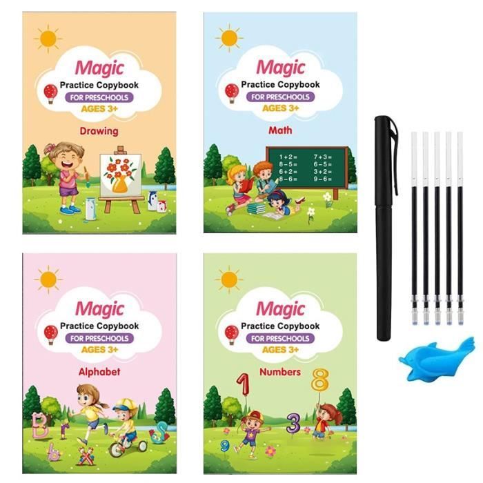 Dessin - Graphisme,Livre de magie pour enfants,4 Volumes-ensembles