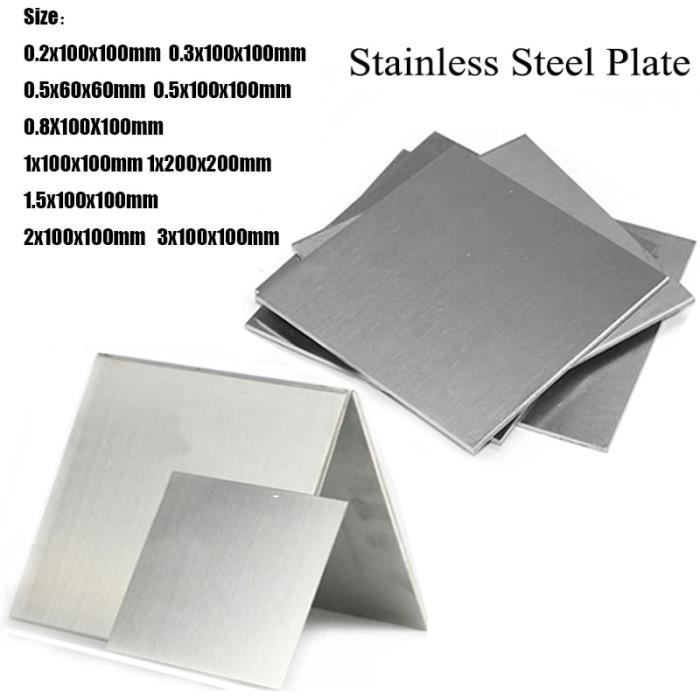 05x100x100mm 1pcs - Plaque Carrée En Acier Inoxydable 304 Plaque Polie Épaisse Et Fine Épaisseur 1 Pièce