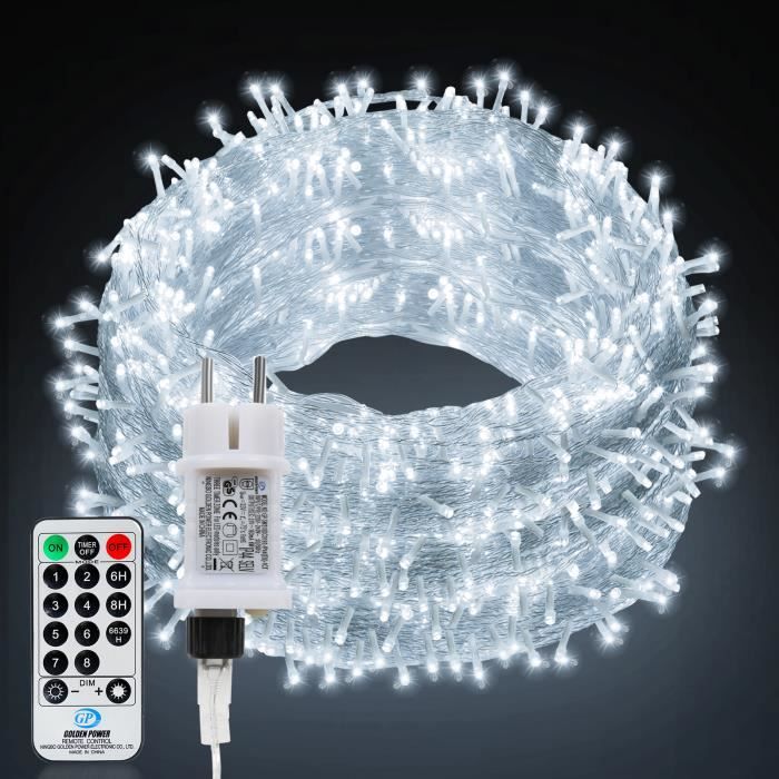 BMOT 10M LED guirlandes Guirlande lumineuses blanc froid 100LEDs avec