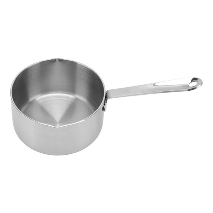 Cikonielf petite casserole Pot à lait à fond plat pour chauffebeurre en acier inoxydable avec
