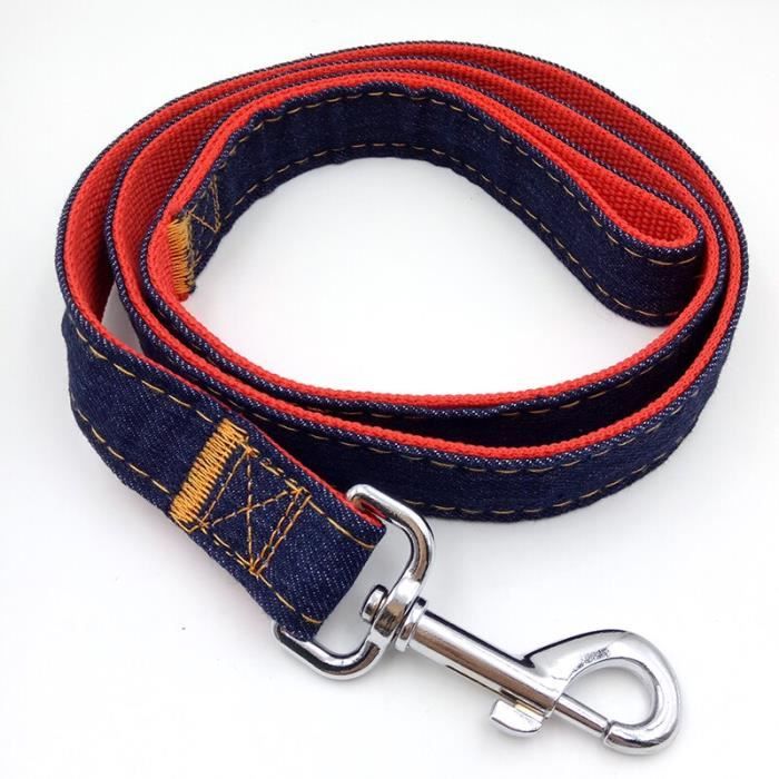 Denim Dog Vest Harness Leash Jeans Leash Harnesses Lead Cowboy Traction Rope Strong Leash Dog