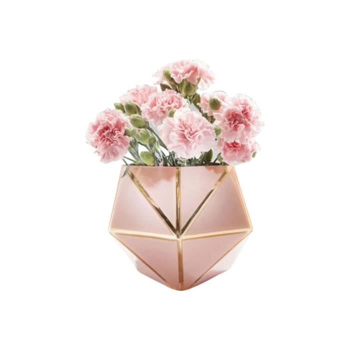 Vase kare design rose pastel art declikdeco Cdiscount Maison
