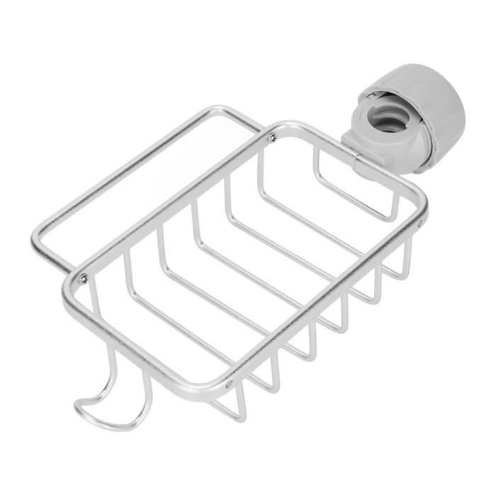 Porte-éponge Pour Robinet De Cuisine - Support Alu Avec Bac égouttoir - Noir