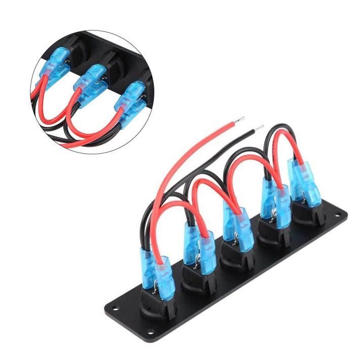 Panneau De Commutateur Électrique 6 Gang Avec LED Bleue & Protection Surcharge - DC12V 24V Étanche IP65 Pour Bateau - Universel