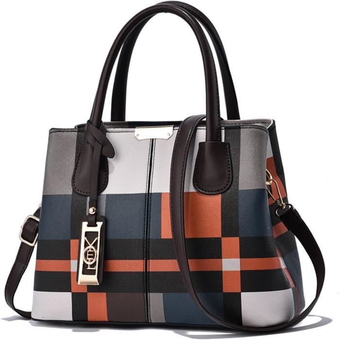 Sac à Main Femme NIYUTA FR153 - Cabas Bandoulière, Cuir, Multiple Poches, Dimensions 32x14x25 Cm