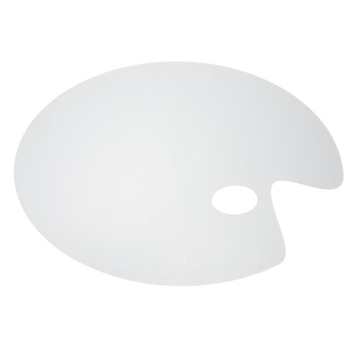 Palette De Peinture Acrylique Transparente Ovale 30x20 Cm Avec 5 Couteaux - Kit Pour Mélange Peinture Huile, Aquarelle
