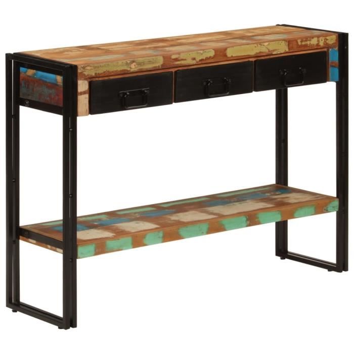famirosa table console 110x30x76 cm bois massif de récupération -158