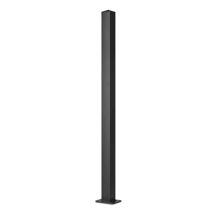 Poteau aluminium pour portail et portillon sur platine universel chapeau inclus H1.86 m Noir