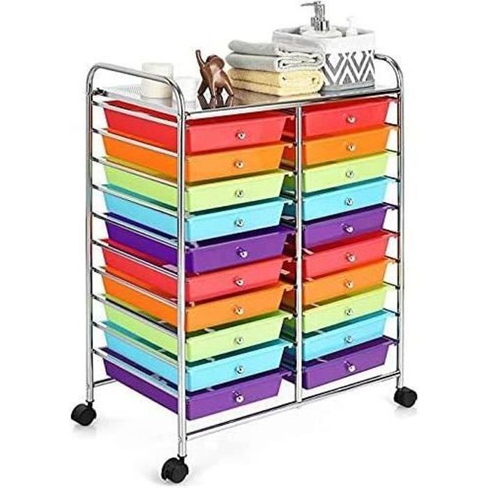 GOPLUS Chariot de Rangement 15 Tiroirs, 63 x 37 x 87 CM, Tour de Rangement à roulettes, Cadre en Acier,Violet - Maison GOPLUS Chariot de Rangement 15 Tiroirs, 63 x 37 x 87 CM, Tour de Rangement à roulettes, Cadre en Acier,Violet - Maison