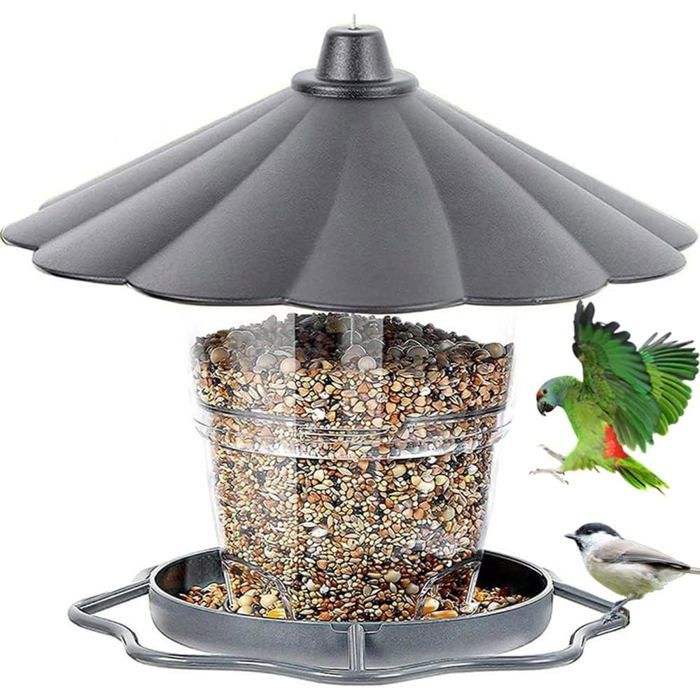 Mangeoire à Oiseaux Pour Balcon - Fixation Velcro Sans Outils - Remplissage Et Nettoyage Faciles - Système De Drainage Intégré