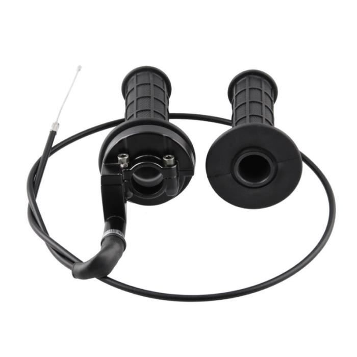 Paire De Supports De Poignée De Guidon Moto 7/8" (22mm) - Noir, Avec Pince Pour Montage Rapide, Compatible Universel