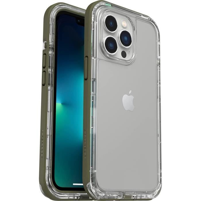 LifeProof pour Apple iPhone 13 Pro, coque fine, resistante aux chutes, a la poussiere et a la neige, Serie Next, Transparent/Ver