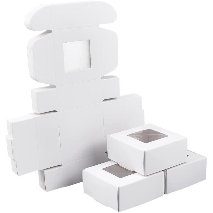 Lot De 5 Boîtes à Gâteau En Carton Avec Fenêtre - 30 X 30 X 20 Cm - Carton Qualité Alimentaire - Pour Transport Pâtisseries, Anniversaire, Mariage