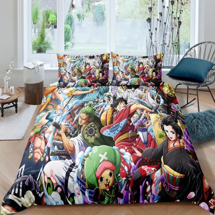 Parure De Lit One Piece Chopper 3d Effet 2 240 Cm 3 Pieces 1 Housse De Couette Et 2 Taies D Oreillers 63 63cm Cdiscount Maison