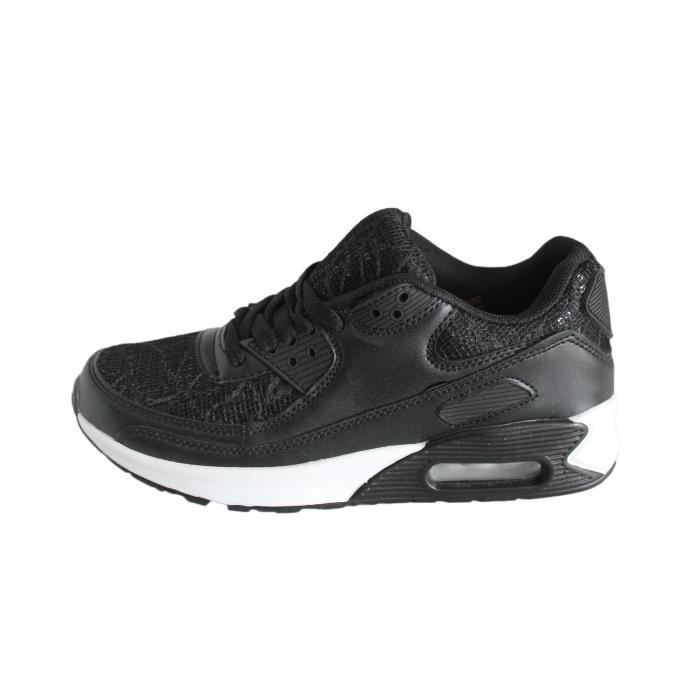 basket noire pailletée femme