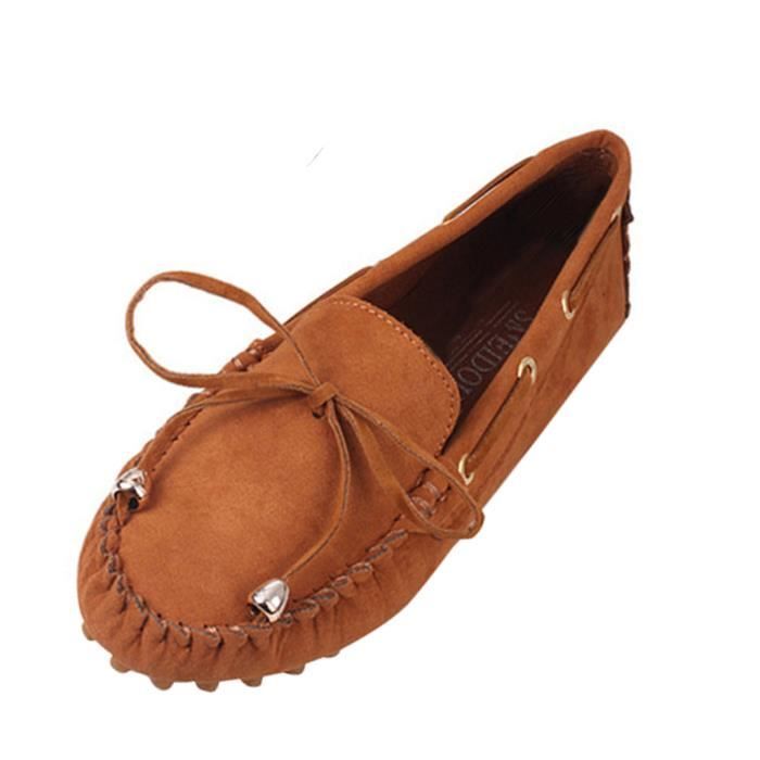 Mocassins / chaussures bateau Femme Marron : Mocassins/Chaussures Bateau .  Besson Chaussures