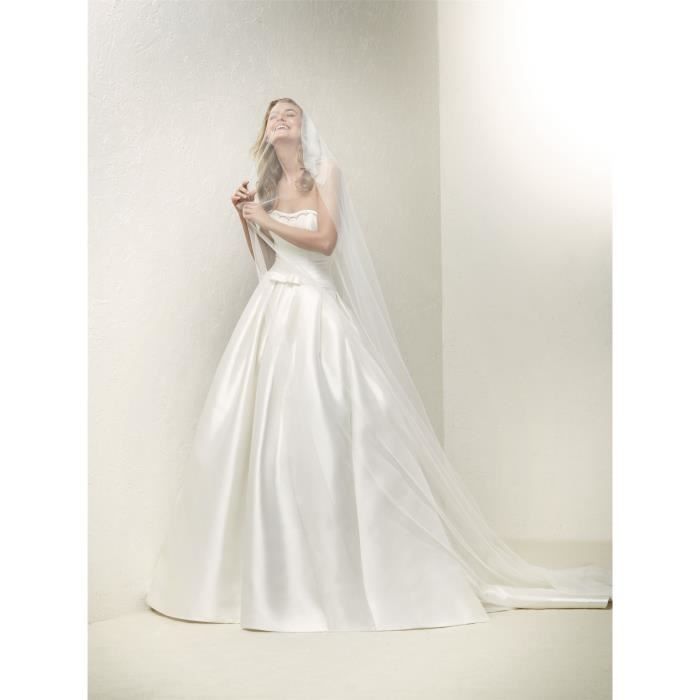 Robe De Mariee Mariage Bal Femme Longue Satin Bustier Sans Bretelle Blanc Taille 38 48 Blanc Achat Vente Robe De Mariee Cdiscount