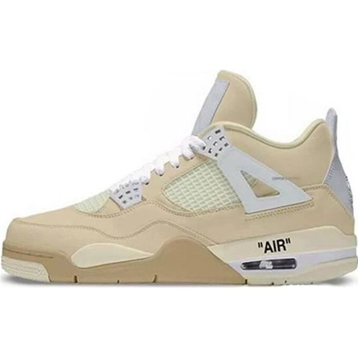 Basket Airs Jordans 4 Retro Off White Sail Chaussures Homme Femme Pas Cher  Sneakers Jaune - Cdiscount Chaussures