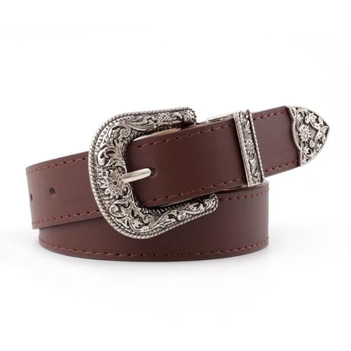 CEINTURE Ceinture Western Vintage en cuir noir pour femme ajustable taille haute style Cowboy accessoires pour coffee D2607 Blanc Cdiscount Pret a Porter