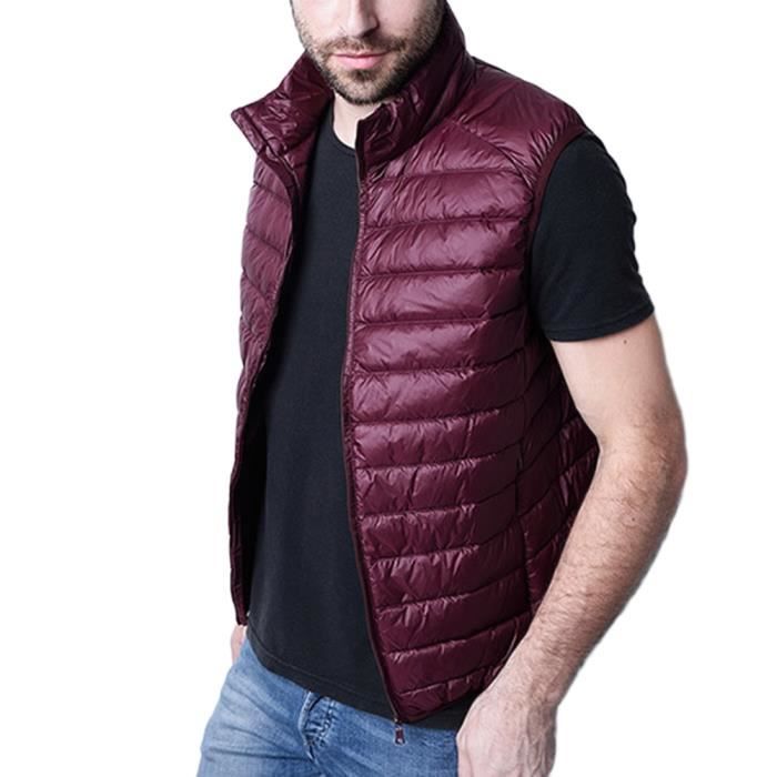 Doudoune Sans Manche Homme Jacket Hiver Chaud col Rond Jacket Ultra L?�g?�re Doudoune Casual 