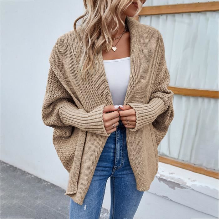 Gilet Femme Hiver Épais et Doux en Maille Chaude main image 1