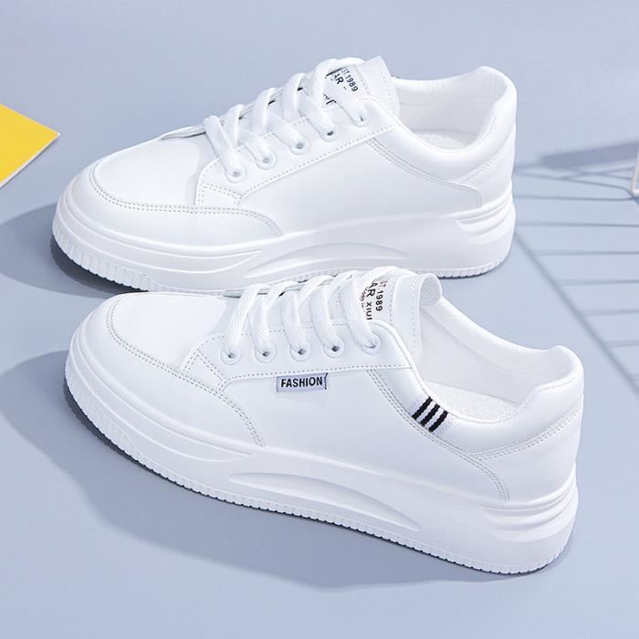 Basket Femme Chaussures Sport Respirante Chaussure Baskets CZ blanc Blanc Cdiscount Chaussures