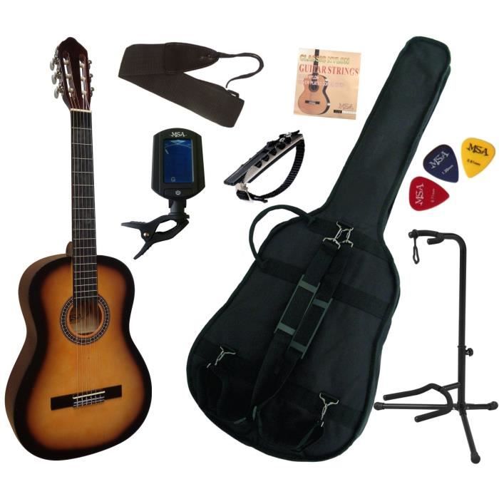 Pack Guitare Classique 4/4 (Adulte) Avec 7 Accessoires (sunburst) -  Cdiscount Instruments de musique