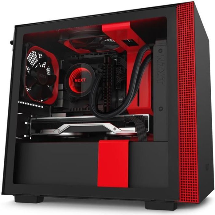 NZXT BOITIER PC H210i - Mini Tour - rétroéclairage RGB - Noir / Rouge -  Verre trempé - Format Mini ITX (CA-H210i-BR) - Cdiscount Informatique