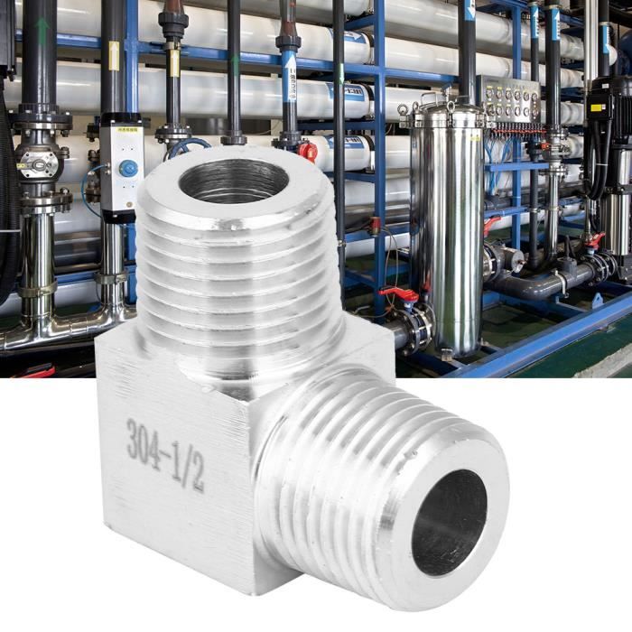 Raccord Coudé 90° Acier Inox 304 - Filetage Mâle BSPT 1/8" à 2" - Pour Tuyau Cannelé 6-60mm - 8