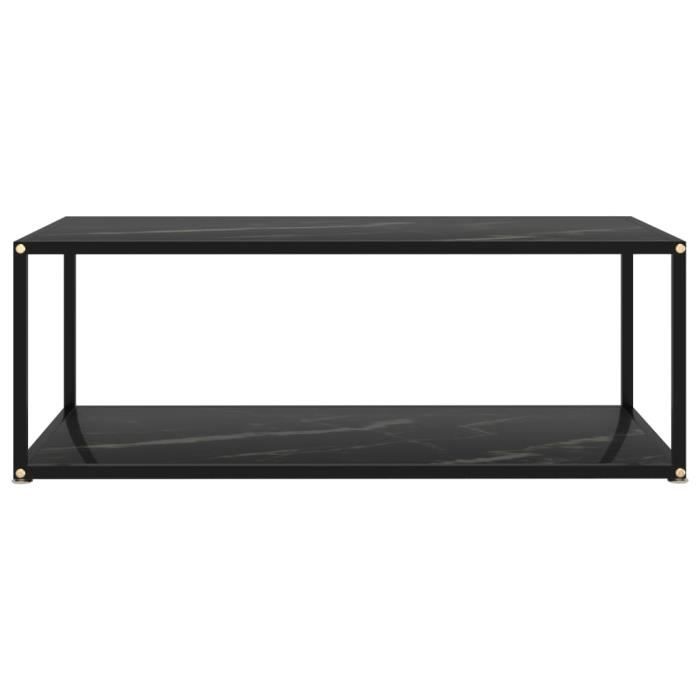 Table Basse Noire Avec Plateau Verre Trempé 80x80x35 Cm - Acier Laqué, Design Moderne, Facile à Nettoyer - 8
