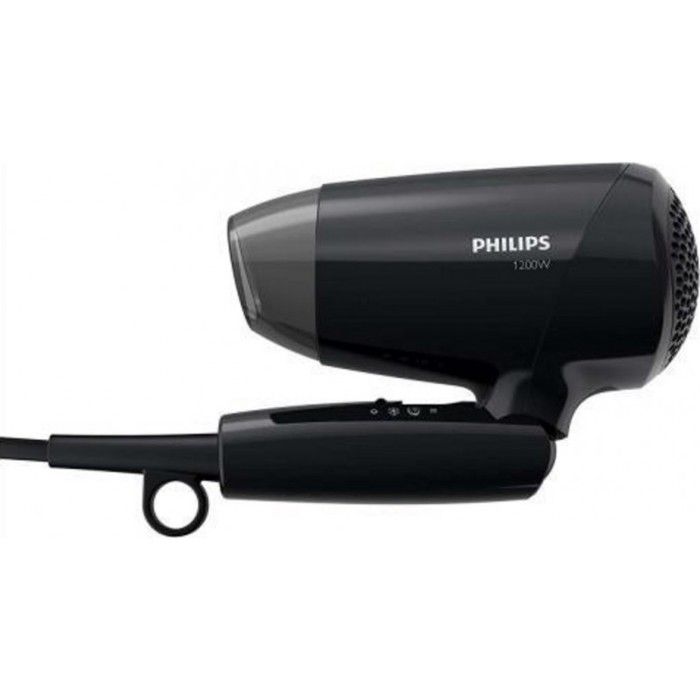 Sèche-cheveux pliable - Philips BHC010-10 - 1200W - 3 vitesses - 3 températures - Concentrateur