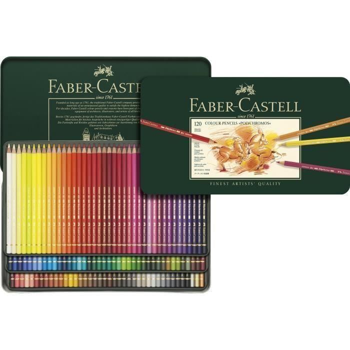 FABER-CASTELL Boîte métal 120 Crayons Polychromos