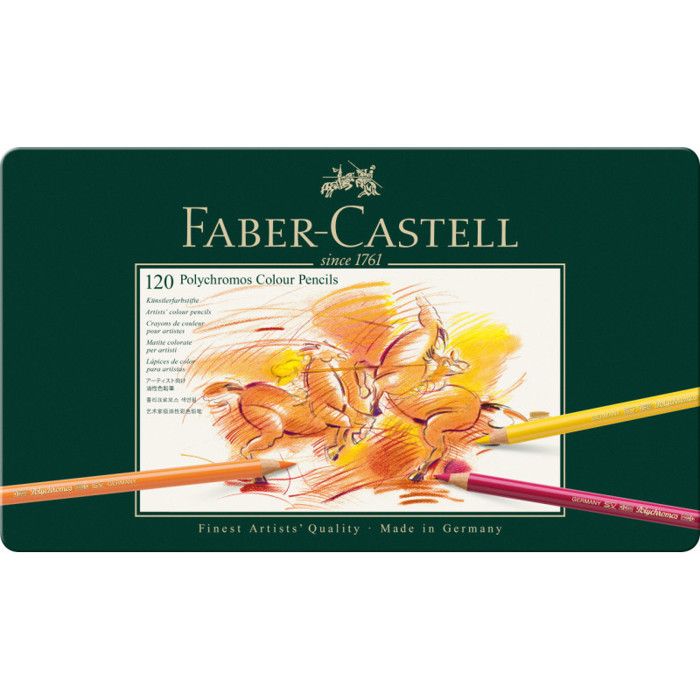 FABER-CASTELL Boîte métal 120 Crayons Polychromos