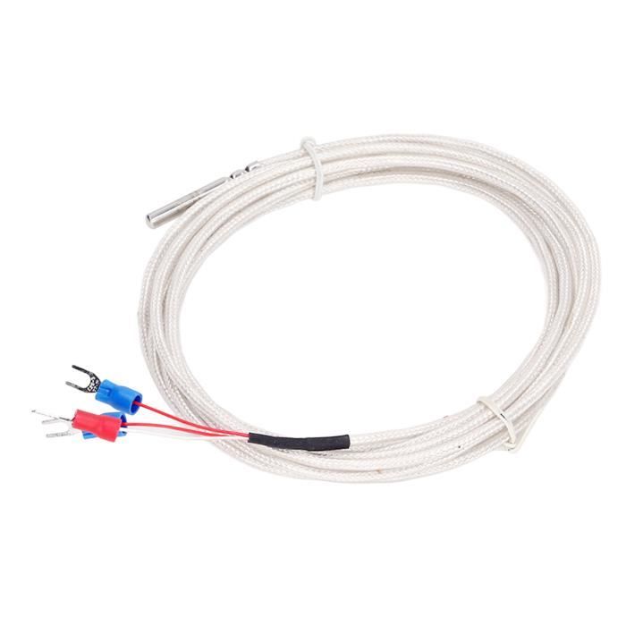 Sonde De Température PT100 étanche - Thermistance à Fil De Platine, Plage -50°C à +300°C, Longueur 10mm (avec Câble 1m)