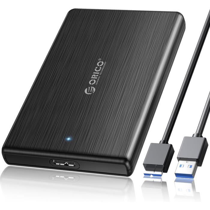 Boîtier Externe Pour Disque Dur 2.5 Pouces - SATA Vers USB 2.0 - Noir - Avec Câble Inclus - 4