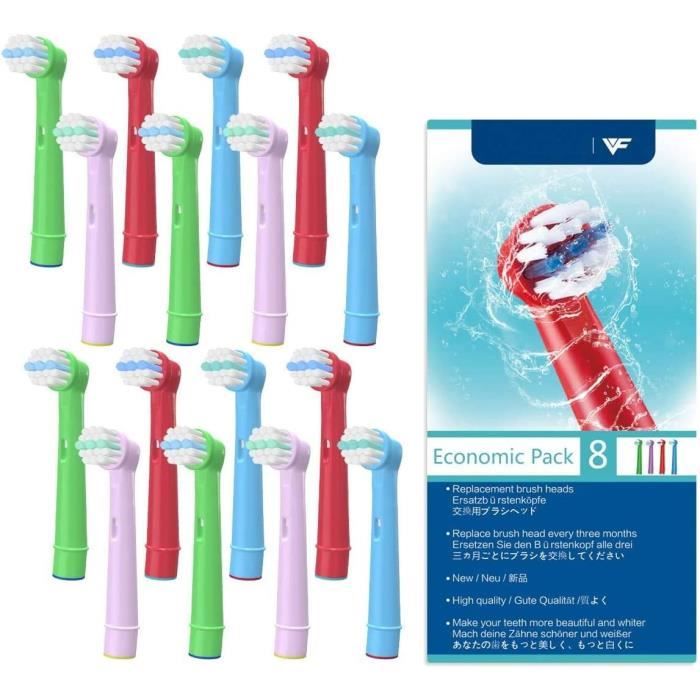 Lot De 8 Têtes De Brosse à Dents Électrique Compatibles Oral-B Pour Enfants - Neuf