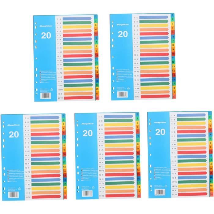 Intercalaires A5 Classeur A5 Séparateurs De Dossiers D'index De Dossier A5 Registres Colorés De Dossiers à 6 Trous Adaptés Aux Dossiers,Classeurs à Anneaux,Planificateurs 5 Intercalaires