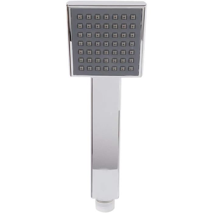 Tête De Douche Carrée 196 Jets Avec Flexible - Douchette Anti-Calcaire 6 Modes Multifonction