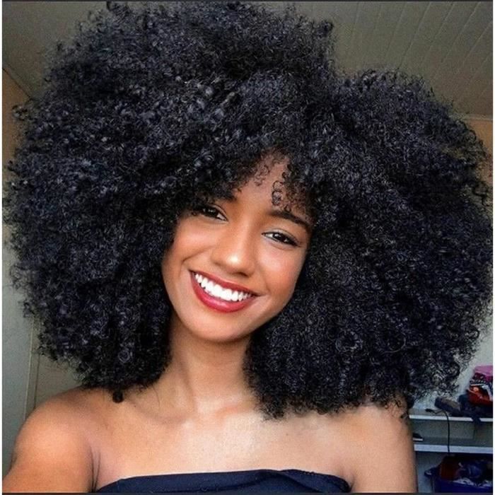 Perruque afro courte pour femme noire - Cheveux synthétiques