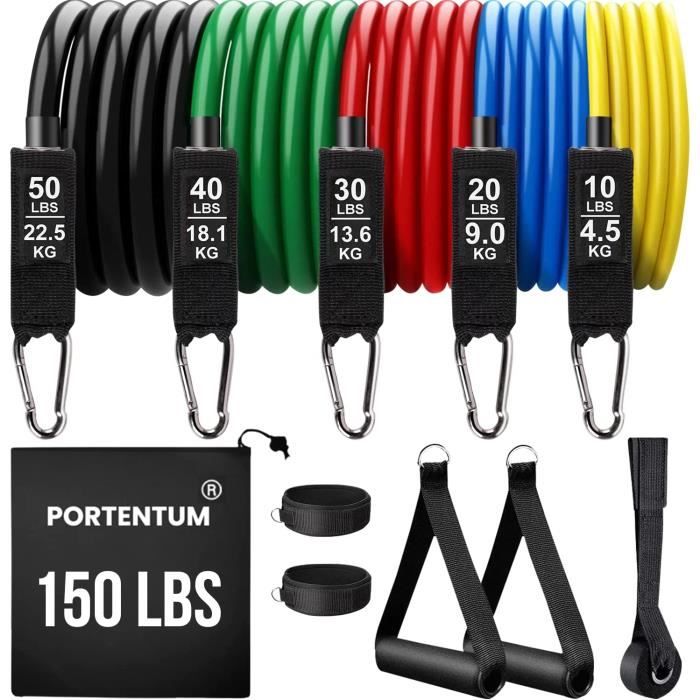 Elastique Musculation avec 5 Niveaux différents allant jusqu'à 150 lbs (68 kg), Idéales pour de TRX ou d'un Gymnase à Domicile - Sport Elastique Musculation avec 5 Niveaux différents allant jusqu'à 150 lbs (68 kg), Idéales pour de TRX ou d'un Gymnase à Domicile - Sport