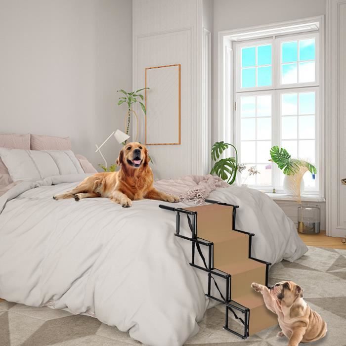 Meilleurs prix pour SUPFINE Escalier pour chiens - pliable, ne prend pas beaucoup de place et peut être plié pour tenir dans la voiture.   Marron