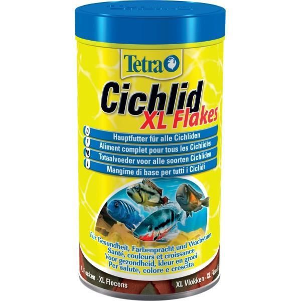 Aliment pour cichlidés en flocons - TETRA - Flocons XL - 500 ml - Aliment complet - Pour cichlidés moyens 5 à 10 cm