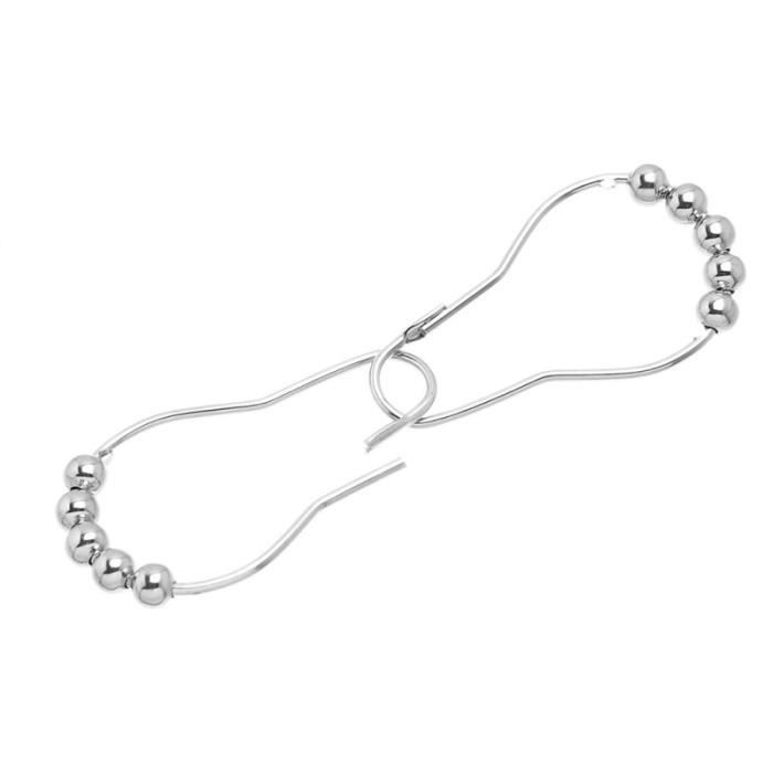 16 Crochets Rideau Douche Forme Coquillage Fer - Anneaux Décoratifs Thème Océan, Mécanisme Glissant