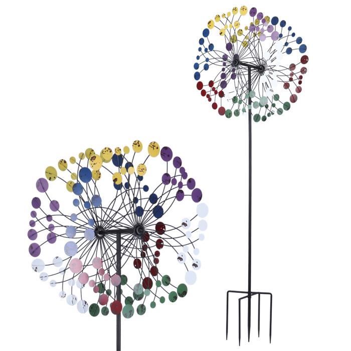 Moulin à Vent Fleur Coloré Pour Jardin - Décoration Extérieure Ludique Et Sécurisée Pour Enfants
