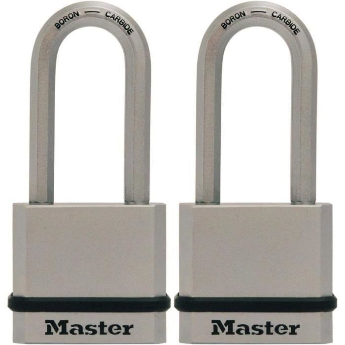 Master Lock 629EURQ Lot De 4 Cadenas Marins Résistants – Corps Laiton Nickelé – Anse Acier – Clés Identiques – Sécurité Extérieur & Marin