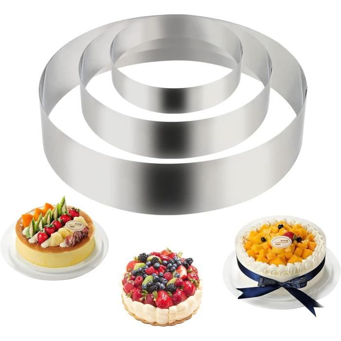 Fonyet 3 Moules à Gâteau Cœur En Acier Inoxydable - Diamètres 10/15/20 Cm Pour Pâtisserie Et Desserts