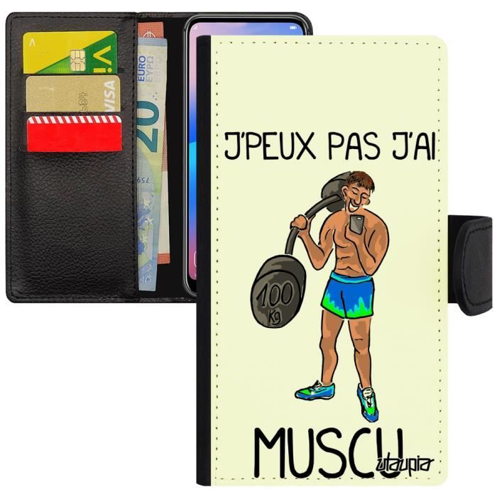 Coque Samsung S10e cuir porte cartes je peux pas j